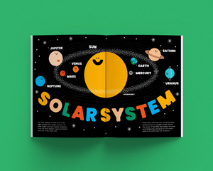 Bobbety magazine spread of the solar system