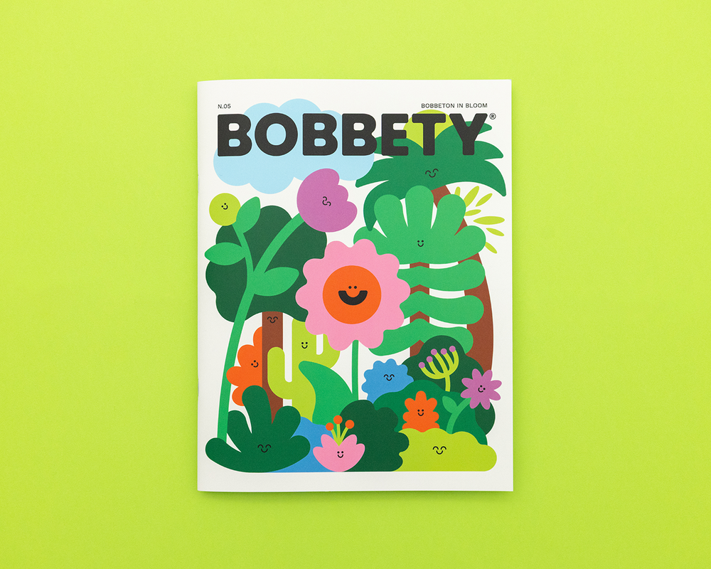 Bobbety magazine cover with plants