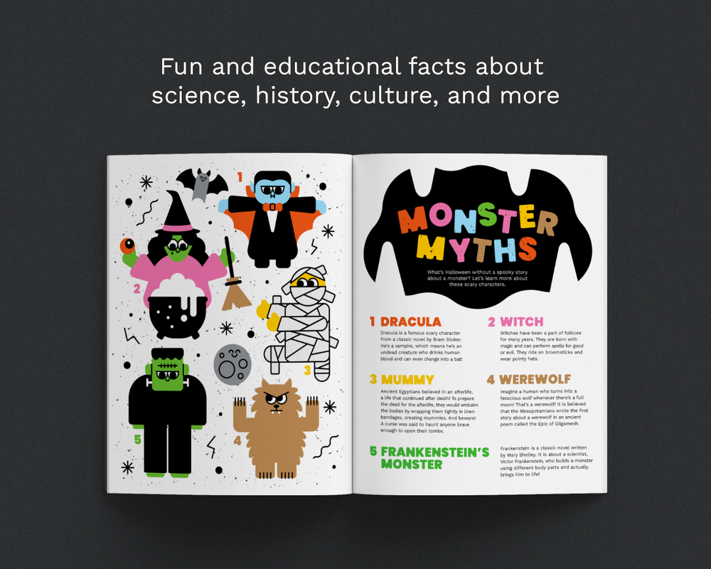 Magazine cover of 'Bobbety' with Halloween-themed illustrations on a dark background